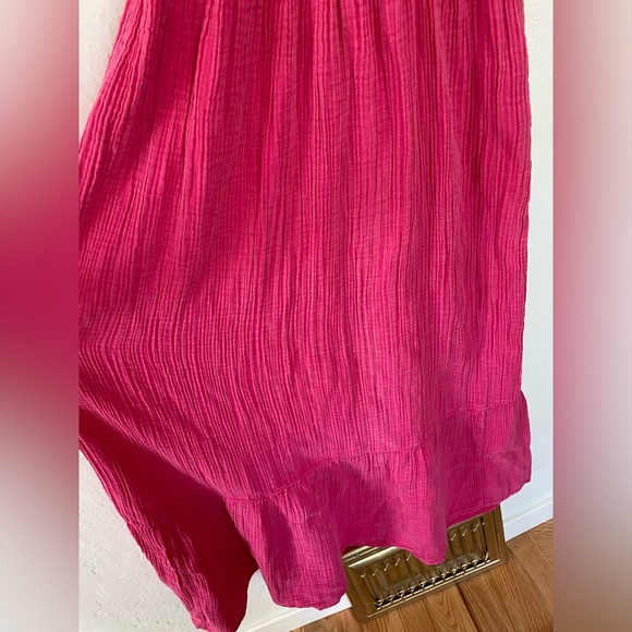 New Anthropologie✨Marisol Smocked Gauze Maxi Dress- Medium Pink - Picture 11 of 11
